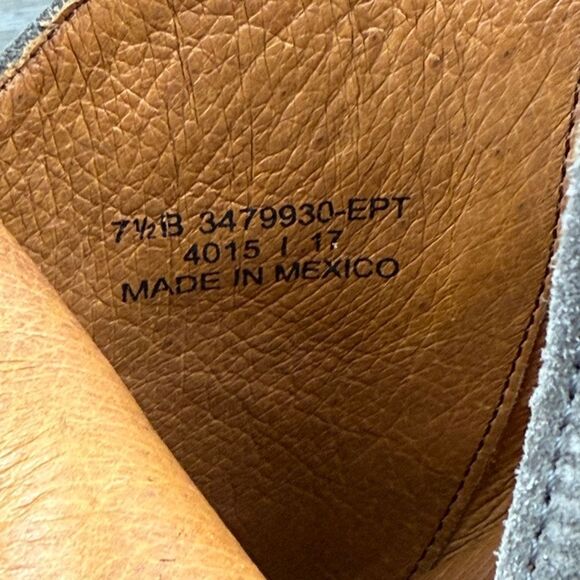 Frye Nora Women's Sz 7.5B Gray Elephant Suede Zip Heeled Ankle Boots 3479930-EPT - Picture 6 of 14